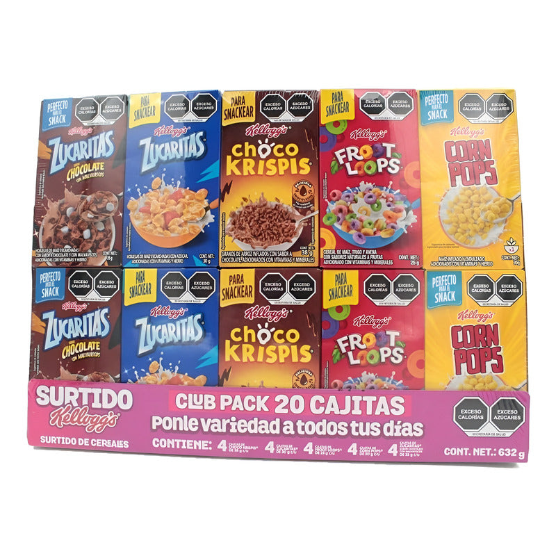 Cereales Surtidos Kellogg's 20 Cajitas Club Pack De 612 gramos - Eurotruck Mexico