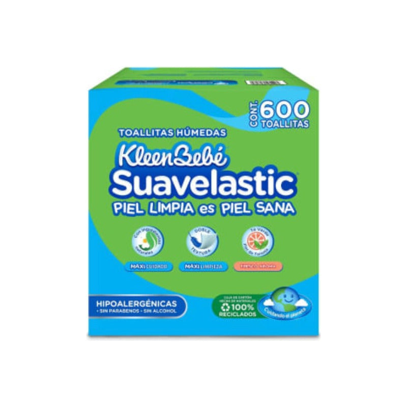 Kleen Bebé Toallitas Húmedas Suavelastic, Caja 600 Pzas.