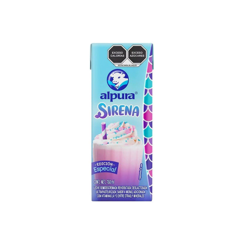 Leche Alpura Sirena Sabor A Fresa Moras 180ml