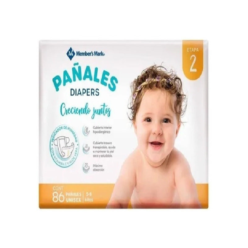 Pañales Unisex Etapa 2 Members Mark 86 Pzas Etapa 2