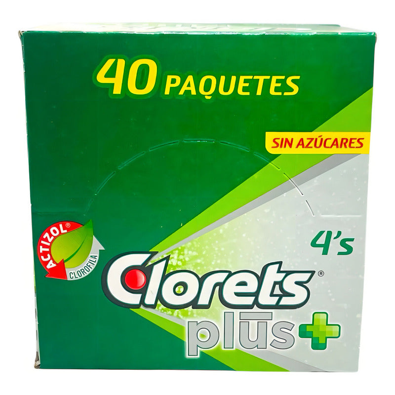 Chicles Clorets 4's Plus 40pzs Sin Azucar - Eurotruck Mexico