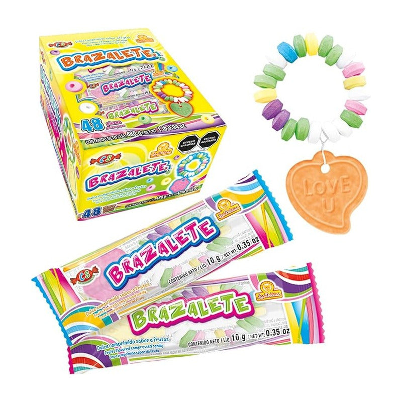 Las Delicias Brazalete Dulce Sabor Frutal 48 Piezas Display 480g