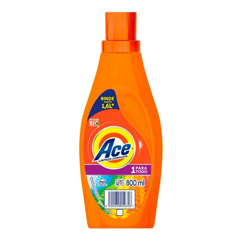 Detergente Líquido Ace Uno Para Todo 800ml 1pz