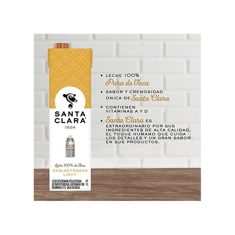 Leche De  Vaca Uht Santa Clara Deslactosada Light 1l - Eurotruck Mexico