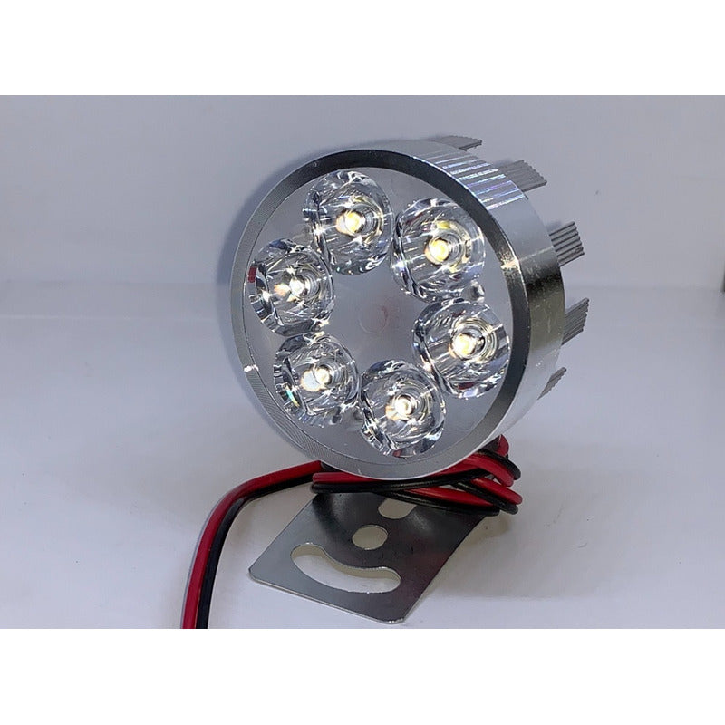 Faro Foco 6 Leds Barra Led Blanco Fijo Moto Bici 10pz