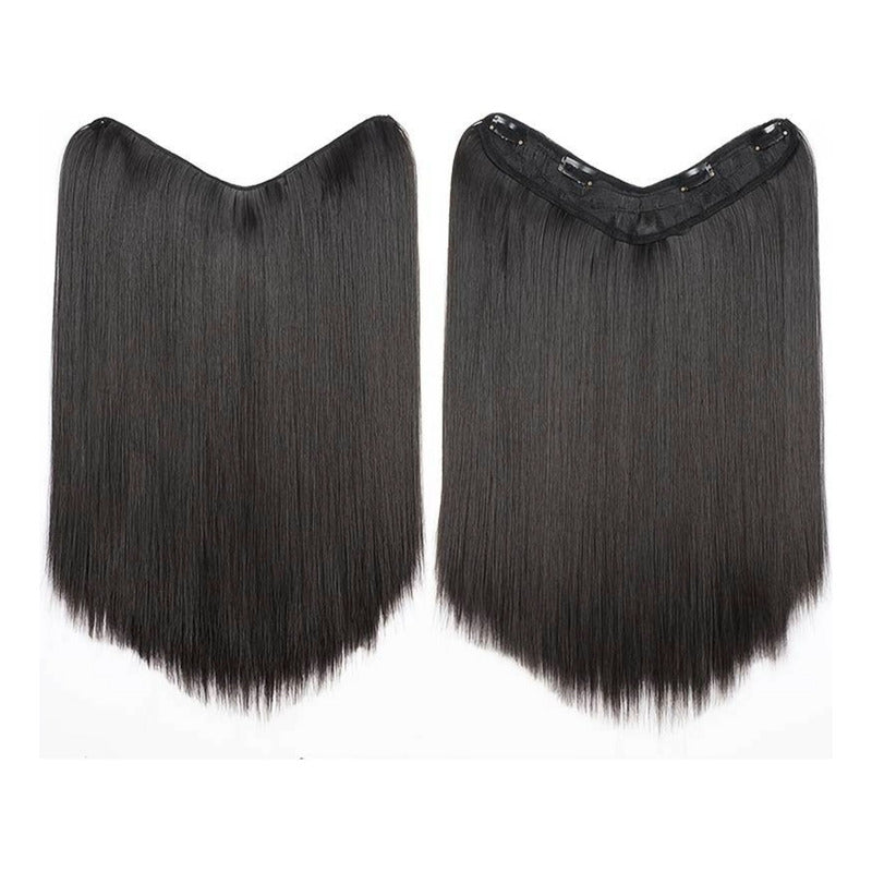 Extensiones De Cabello Largo Y Recto, Sintético 60 Cm. Clip. Negro