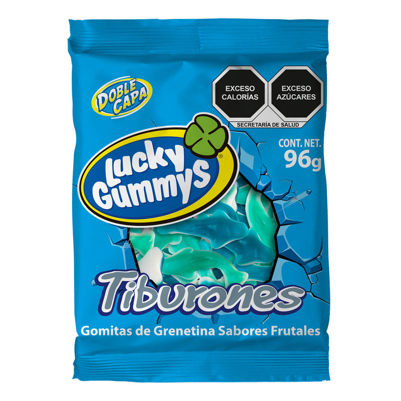 Lucky Gummys Tiburones Gomitas De Grenetina 8pz De 96g C/u