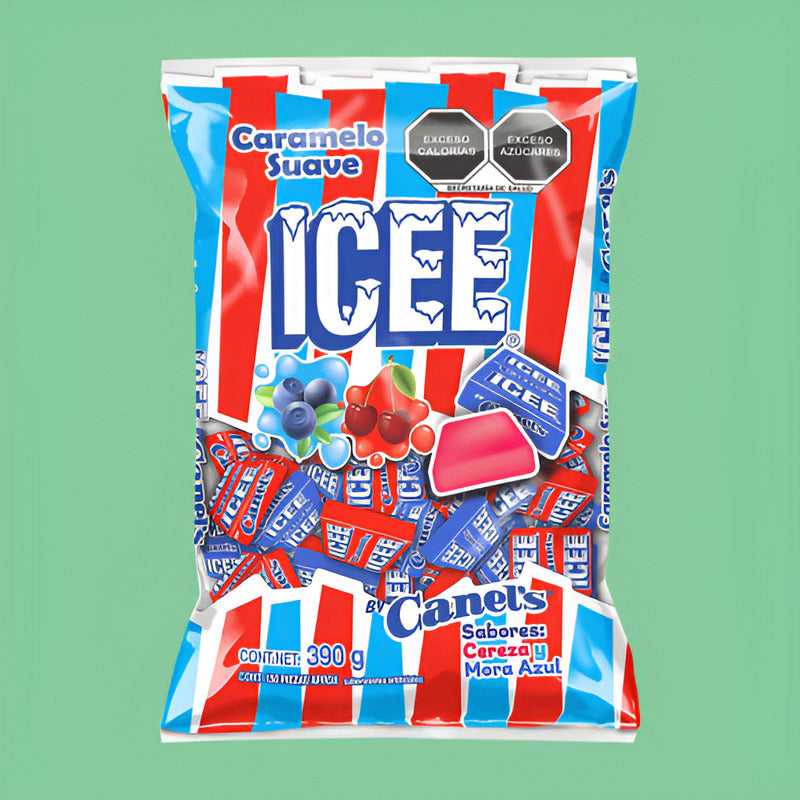 Icee Canels Caramelo Suave Sabor Cereza Y Mora Azul 390g