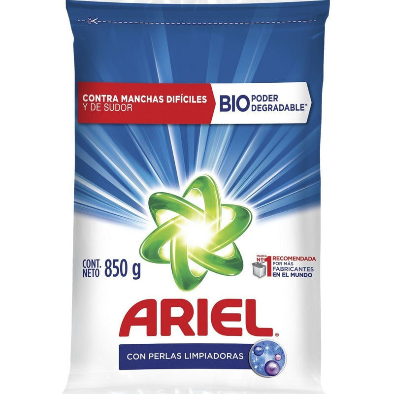 Detergente Para Ropa En Polvo Ariel Doble Poder Bolsa 850 G