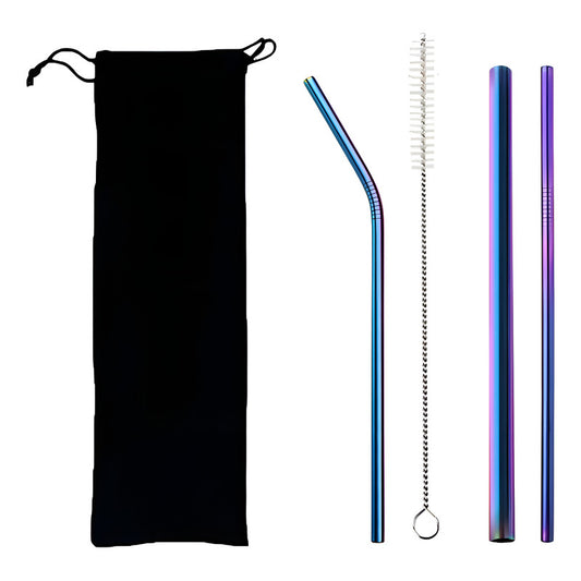 1 Bolsa Terciopelo Para Popote 27cm X 7cm Reusable Color Negro