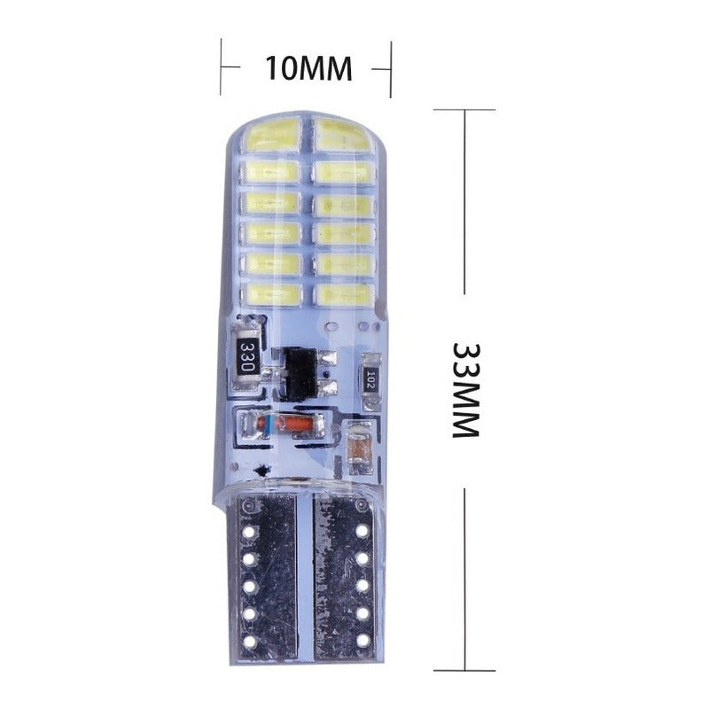 Par Foco Luz Led T10 Pellizco Gel Strobo Iluminacion 24smd