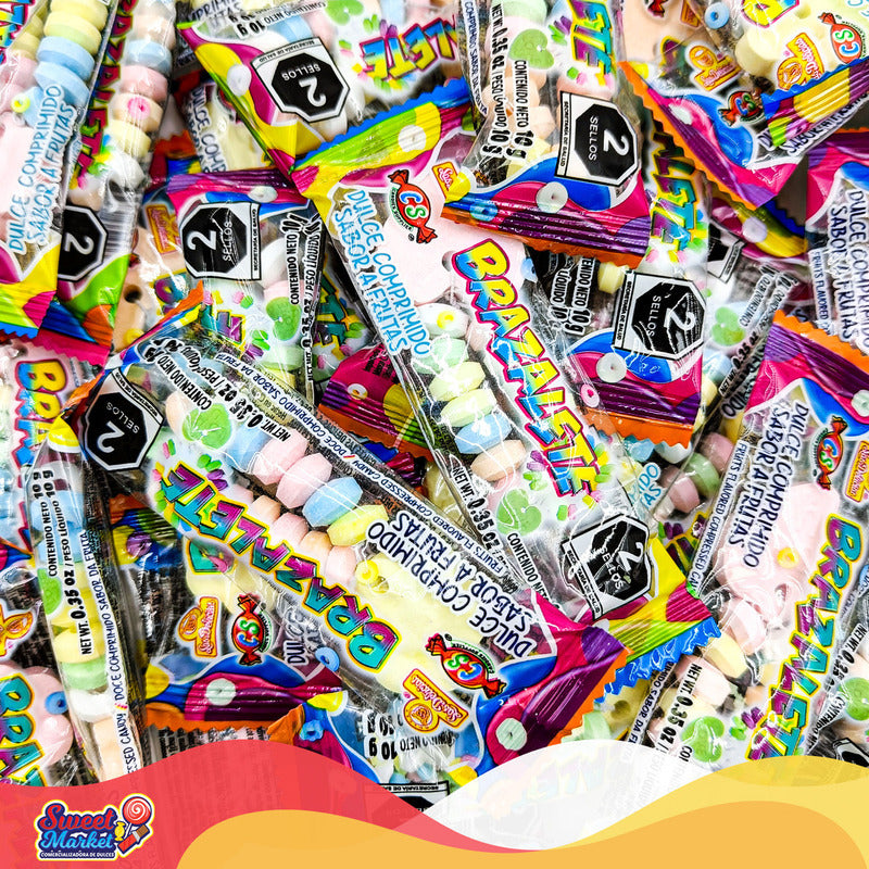 Las Delicias Brazalete Dulce Sabor Frutal 48 Piezas Display 480g