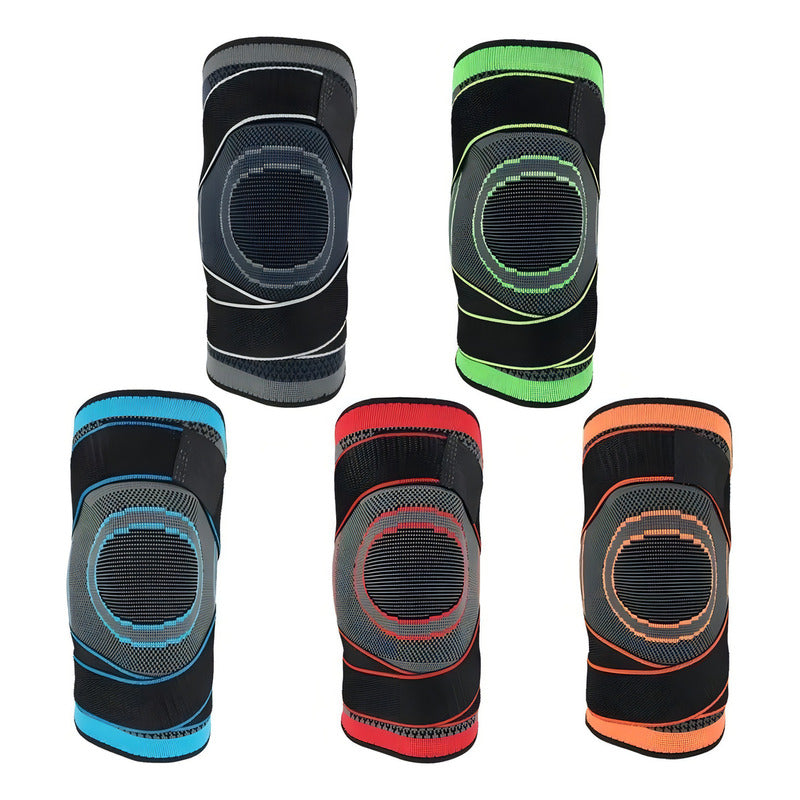 1 Par Rodilleras Deportivas De Compresion Para Gym Elasticas Color Naranja Talla M (mediana)