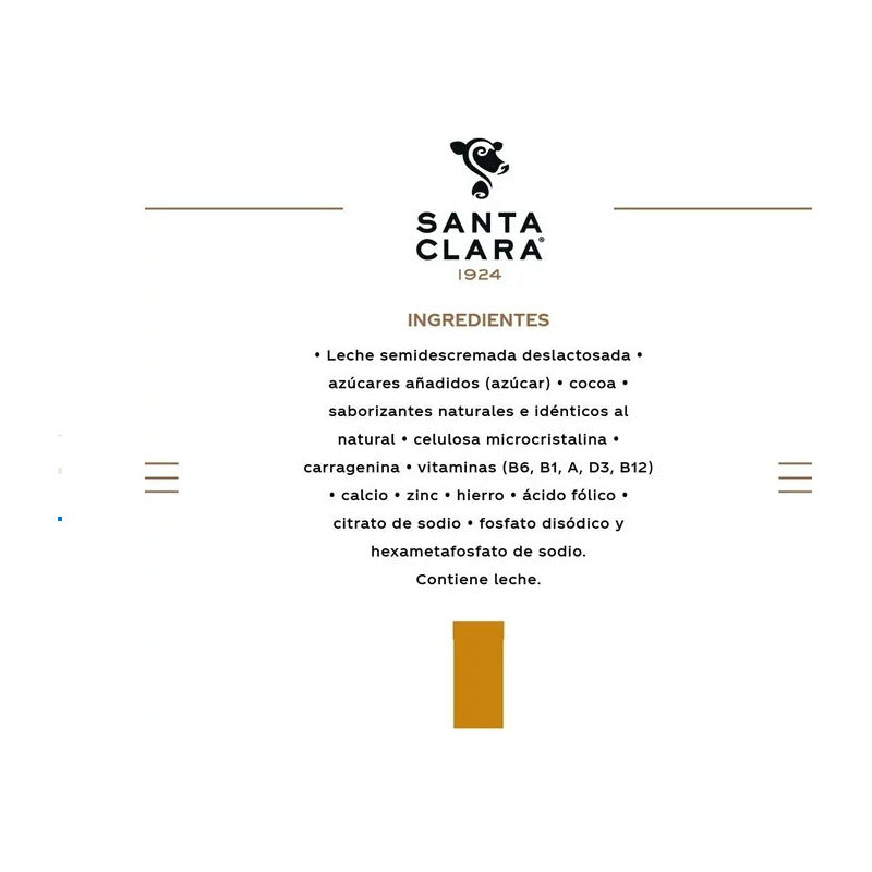 Leche Saborizada Santa Clara Sabor Helado De Chocolate 180ml
