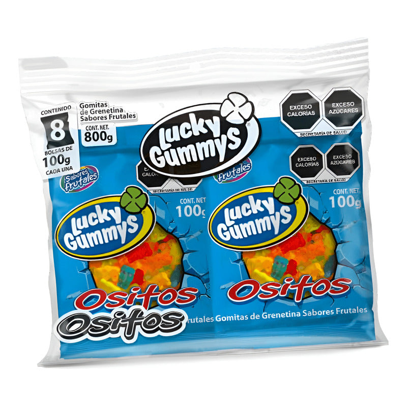 Lucky Gummys Ositos Gomitas Tipo Panditas Paq 8pz D 100g C/u