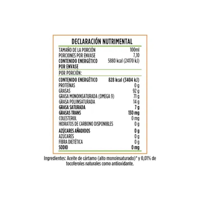 Aceite Oleico 710 Ml Comestible Puro De Cartamo - Eurotruck Mexico