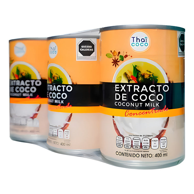 Extracto De Coco Thai Coconut Milk 3pz De 400 Ml C/u