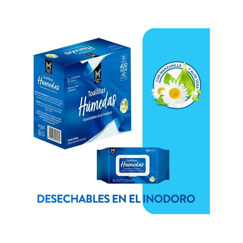 Toallitas Húmedas Para Inodoro Members Mark 400 Piezas