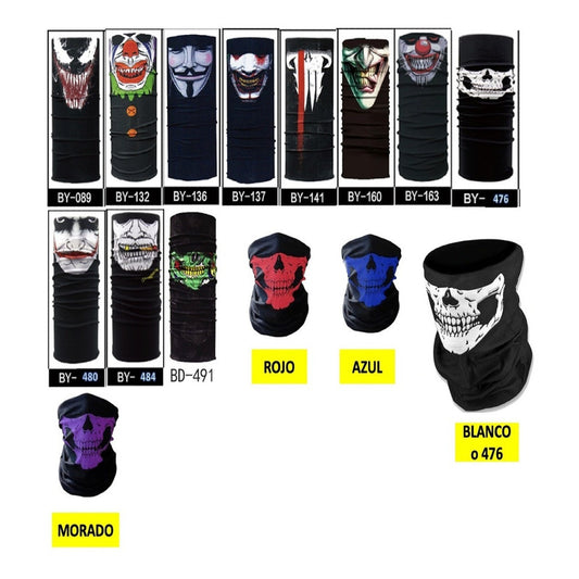 Bandana Mascara Bufanda Moto 100 Piezas +180 Modelos Multicolor Bandana - Eurotruck Mexico