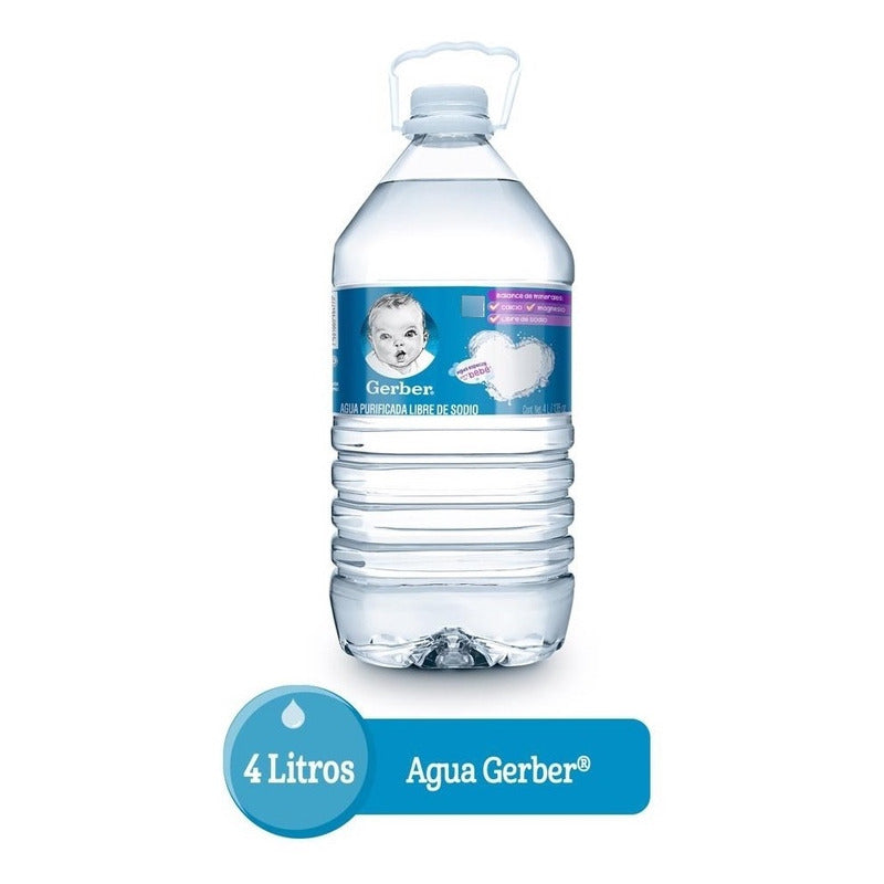 Agua Natural Gerber Botella 4 L Purificada