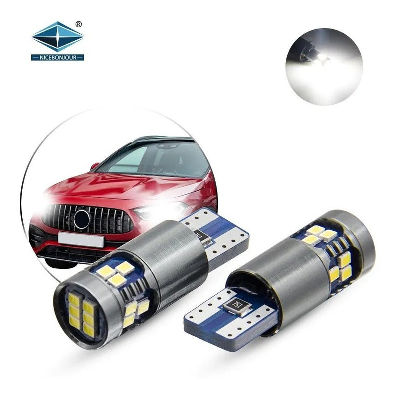 Par Foco Luz Led T10 Pellizco Canbus Iluminacion W5w 18smd