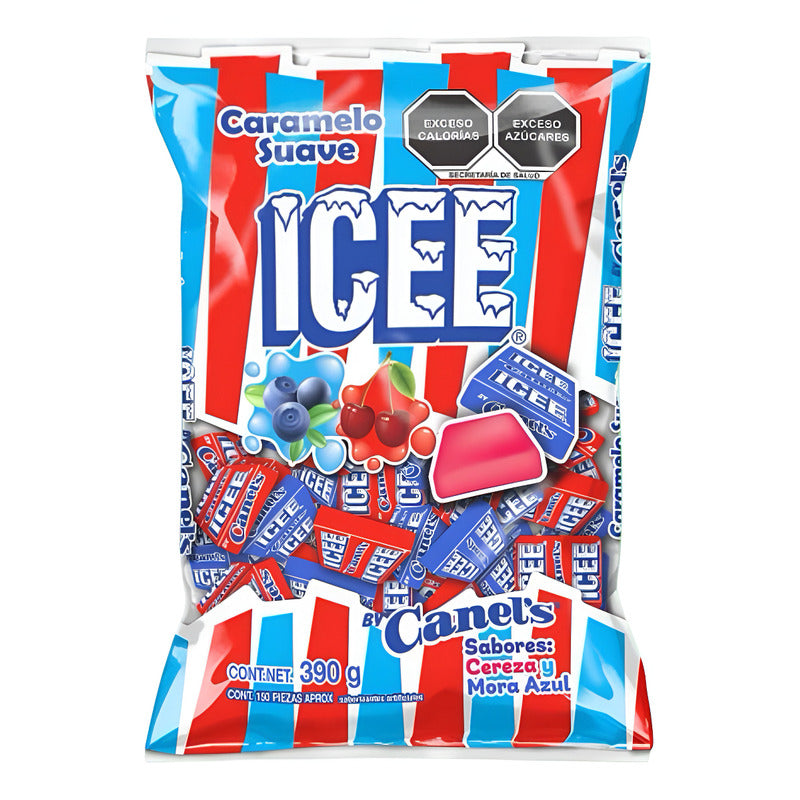 Icee Canels Caramelo Suave Sabor Cereza Y Mora Azul 390g
