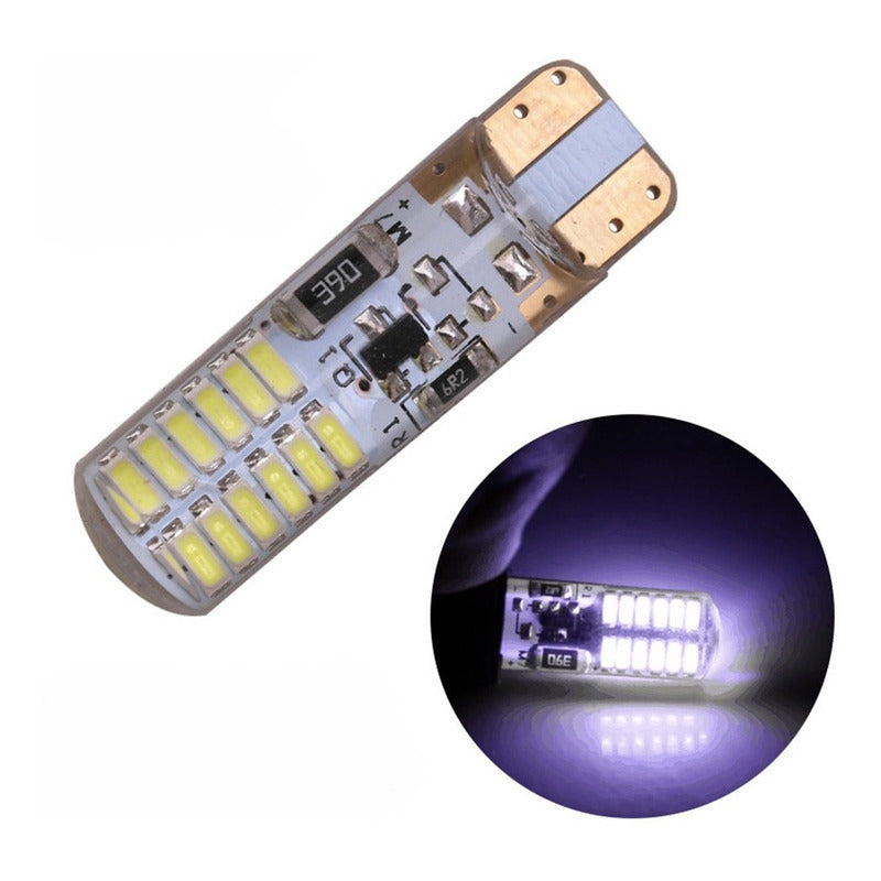 Par Foco Luz Led T10 Pellizco Gel Strobo Iluminacion 24smd