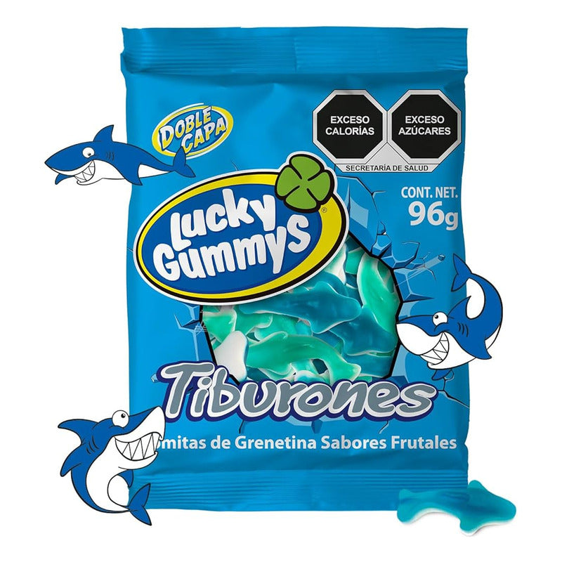 Lucky Gummys Gomitas De Tiburones De Grenetina Frutales 768g