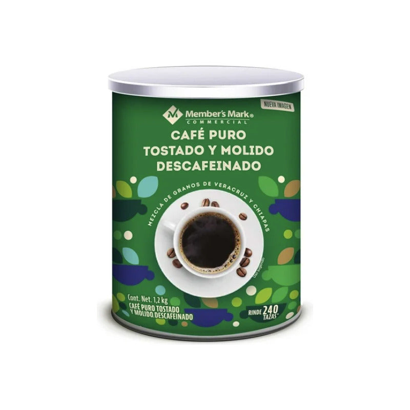 Pack 2 Cafe Tostado Y Molido Members Mark Descafeinado 1.2kg