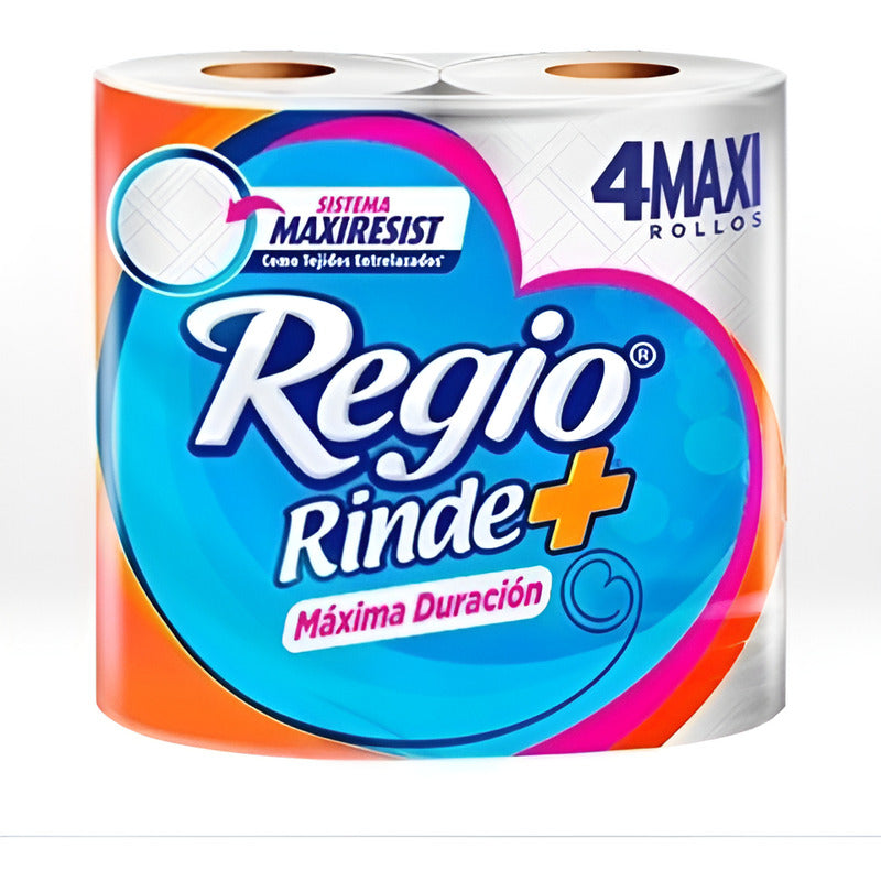Papel Higiénico Regio Rinde Más Fuxion, 4 Rollos Color Blanco - Eurotruck Mexico