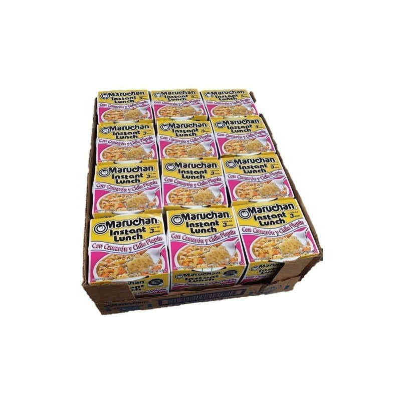Caja Sopa Instantánea Maruchan Camarón Y Chile Piquín 12 Pz