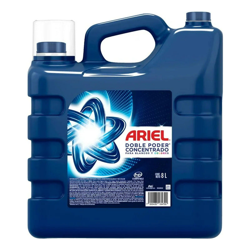 Detergente Liquido Ariel Concentrado Doble Poder 8 Lts