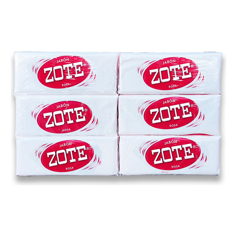 Pack Jabon De Lavanderia Zote Rosa De 400 Grs Con 6 Piezas