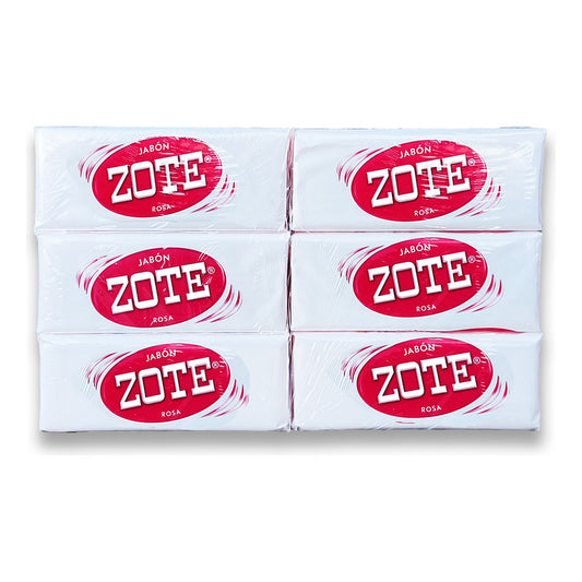 Pack Jabon De Lavanderia Zote Rosa De 400 Grs Con 6 Piezas