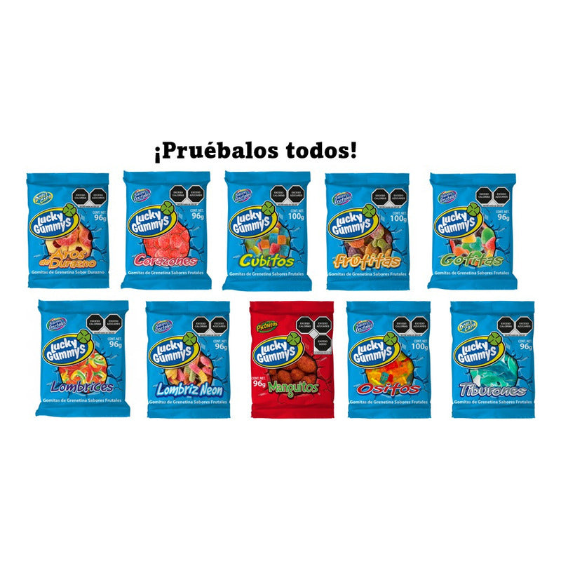Lucky Gummys Tiburones Gomitas De Grenetina 8pz De 96g C/u