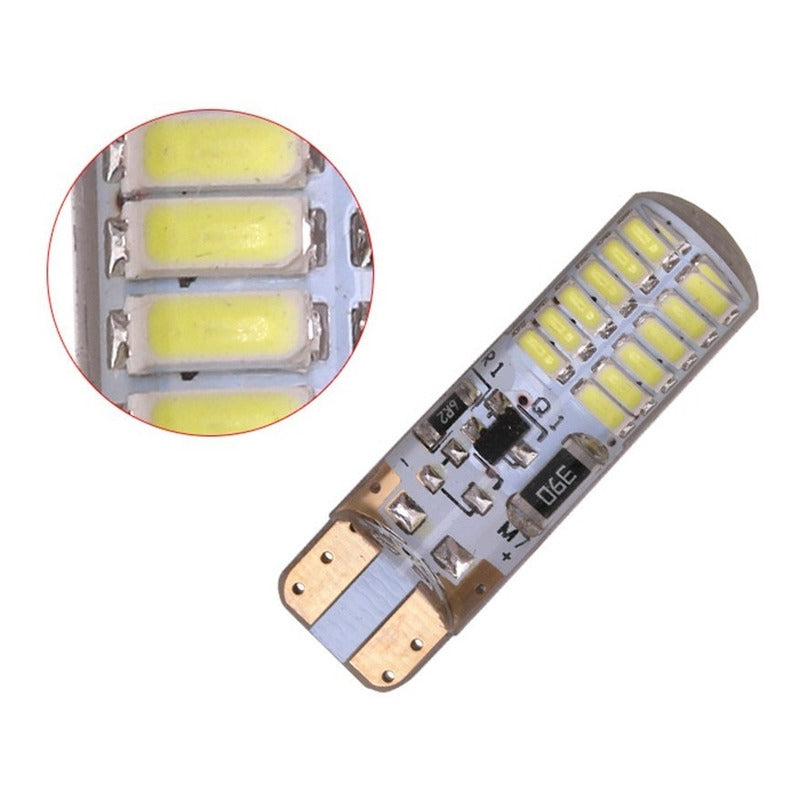 Par Foco Luz Led T10 Pellizco Gel Strobo Iluminacion 24smd