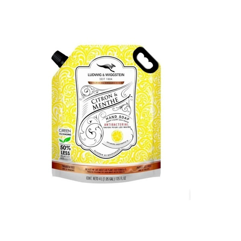 Jabon Ludwig & Wiggstei Liquido Para Manos Limon Menta 4 Lt
