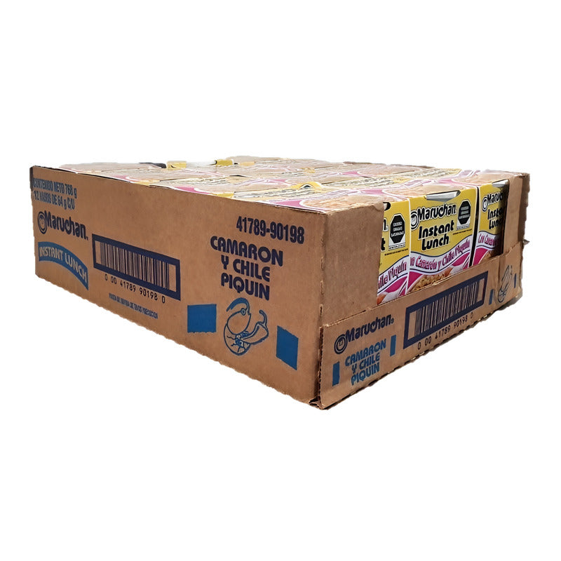 Caja Sopa Instantánea Maruchan Camarón Y Chile Piquín 12 Pz