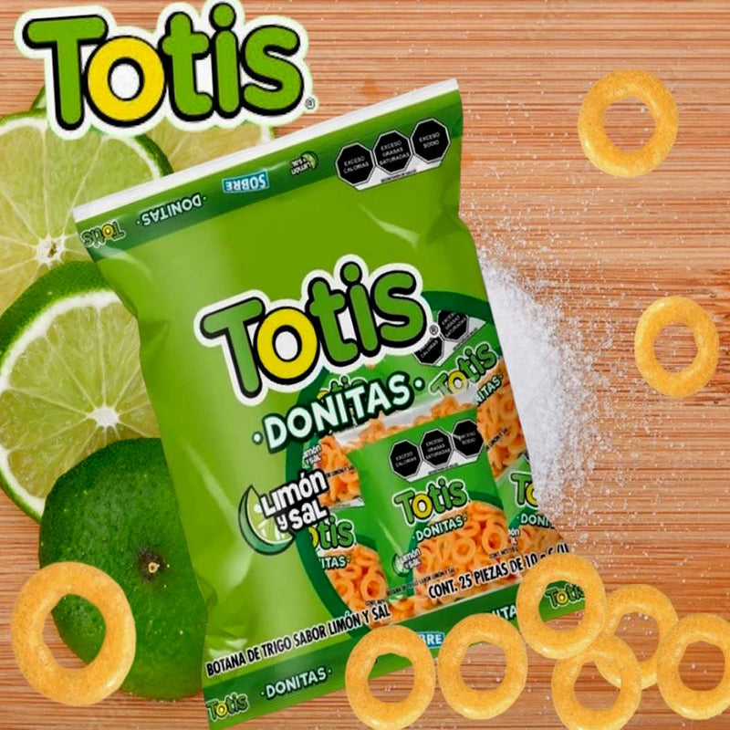 Totis Frituras Botana En Forma De Donita Sal Y Limon 25pz