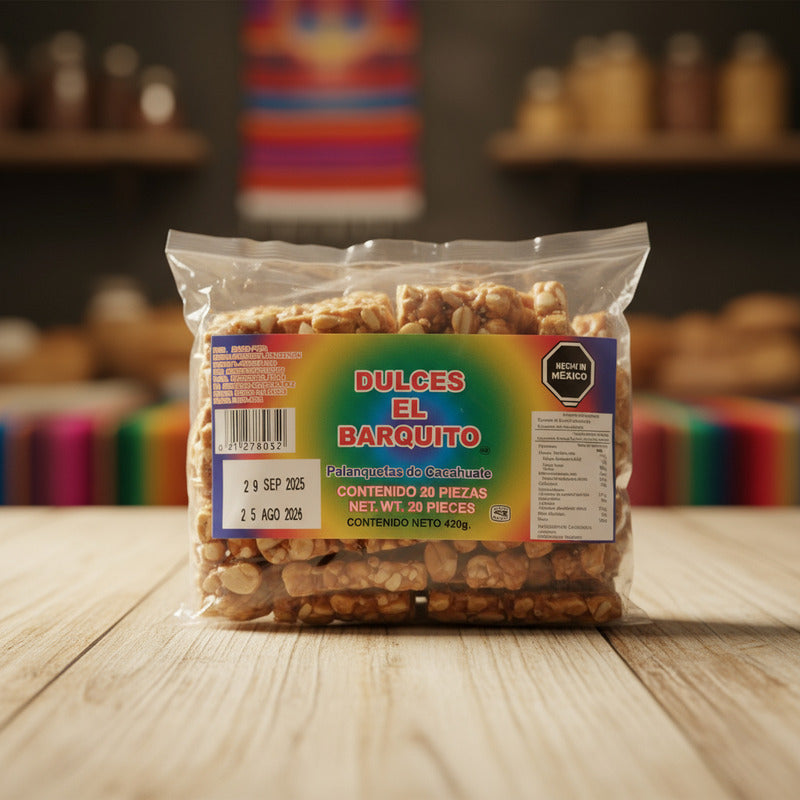Palanqueta Tradicional De Cacahuate El Barquito 20pz