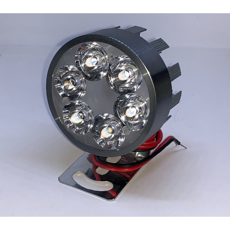 Faro Foco 6 Leds Barra Led Blanco Fijo Moto Bici 10pz