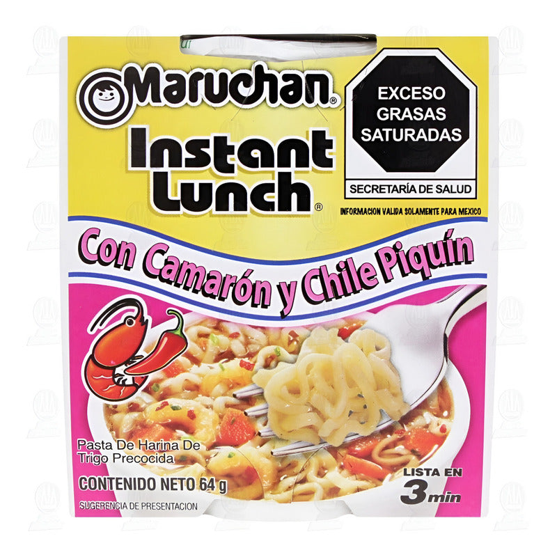 Caja Sopa Instantánea Maruchan Camarón Y Chile Piquín 12 Pz