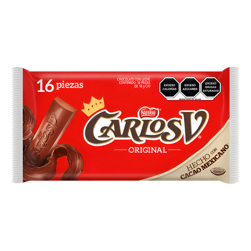 Nestle Carlos V Chocolate Original Suizo 288gr 16pz