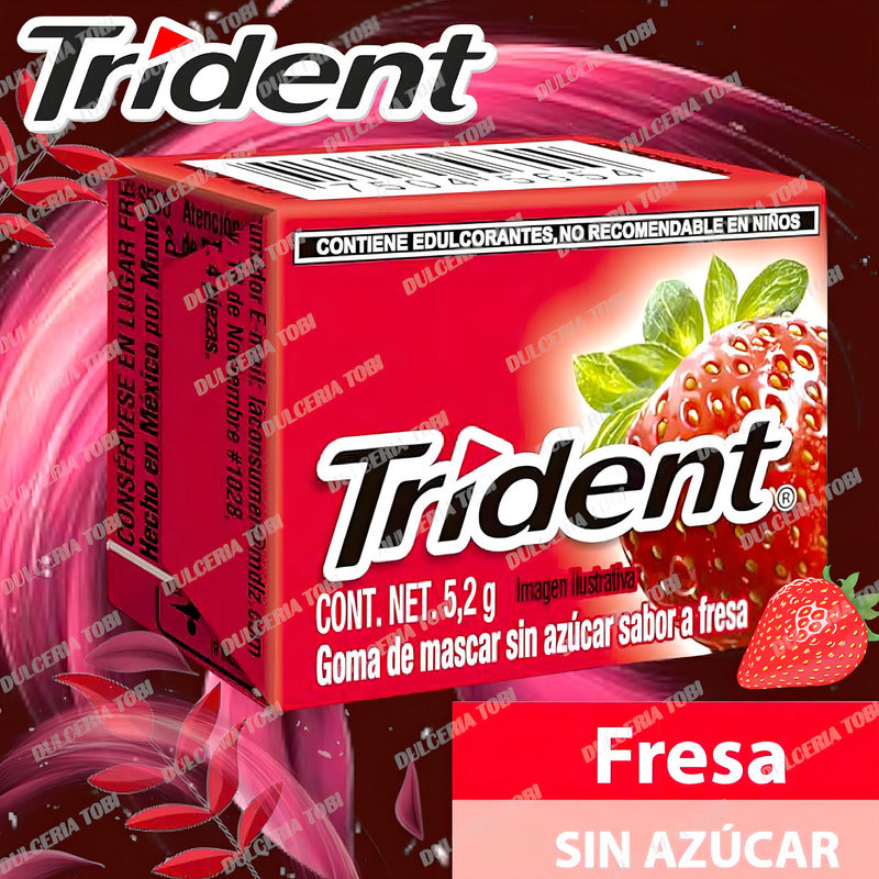 Goma De Mascar Chicle Trident White 4's Fresa Con 40 Piezas - Eurotruck Mexico