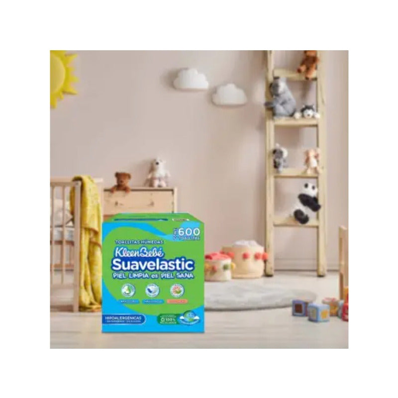 Kleen Bebé Toallitas Húmedas Suavelastic, Caja 600 Pzas.