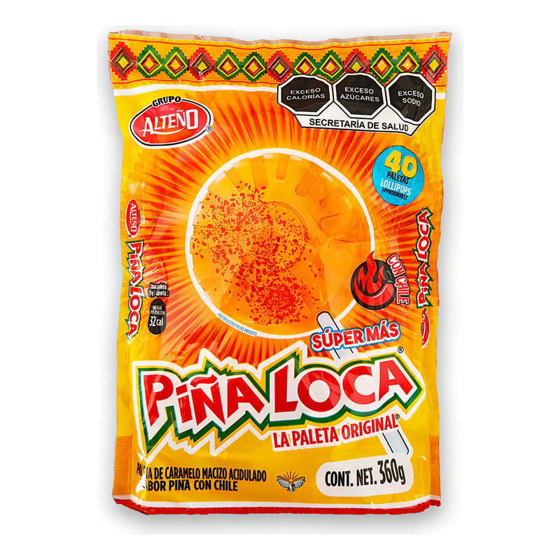Paleta Piña Loca Alteno 40 Piezas Dulce Sabor Tropical - Eurotruck Mexico