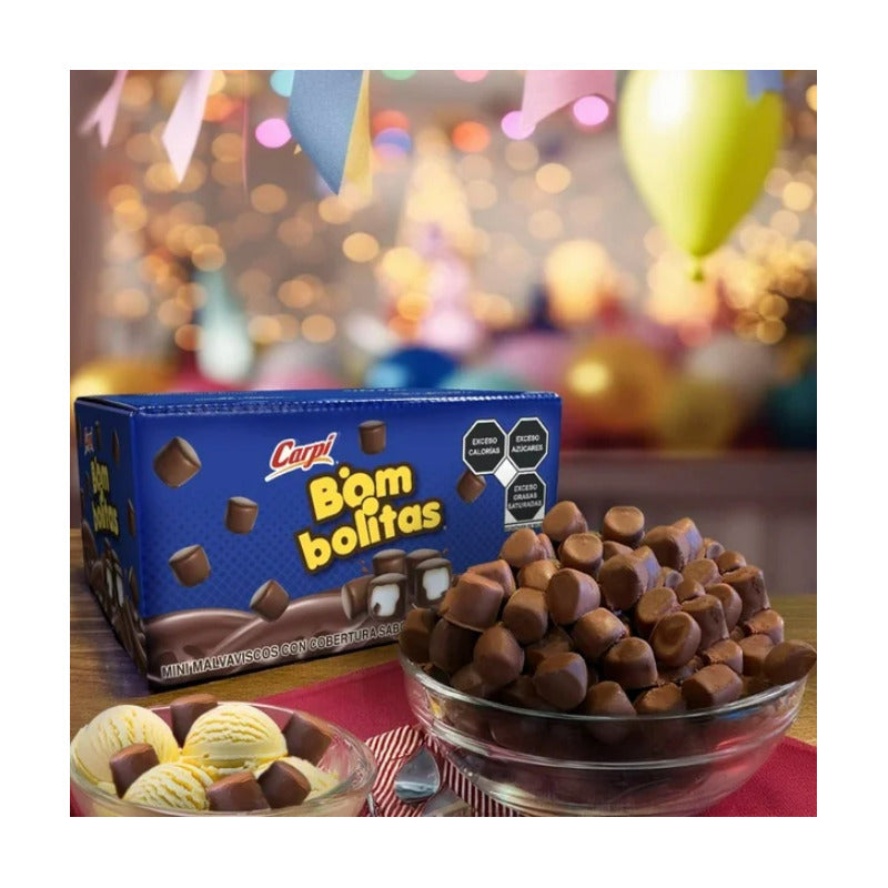 Carpi Bom Bolitas Malvavisco Cubierto De Chocolate 1kg Tapon - Eurotruck Mexico