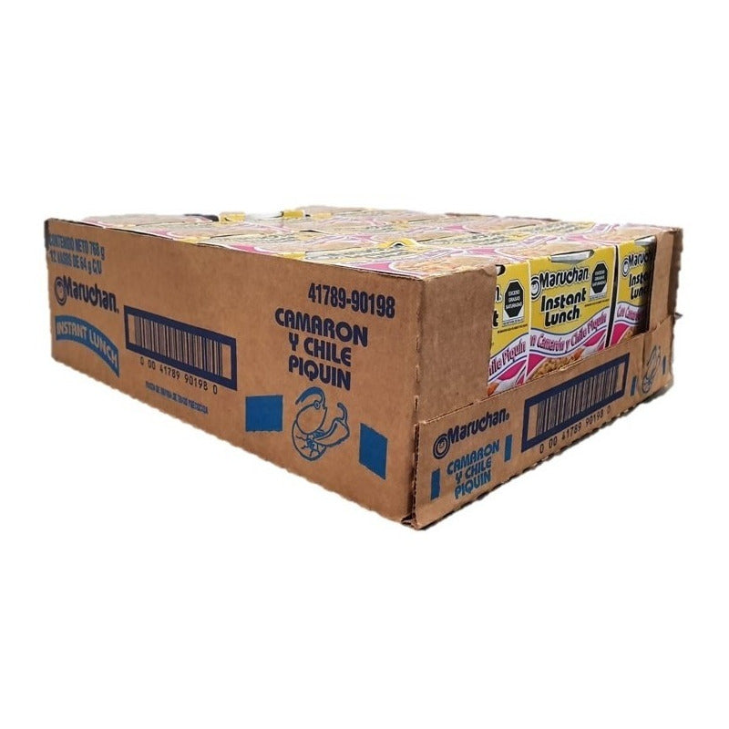 Caja Sopa Instantánea Maruchan Camarón Y Chile Piquín 12 Pz