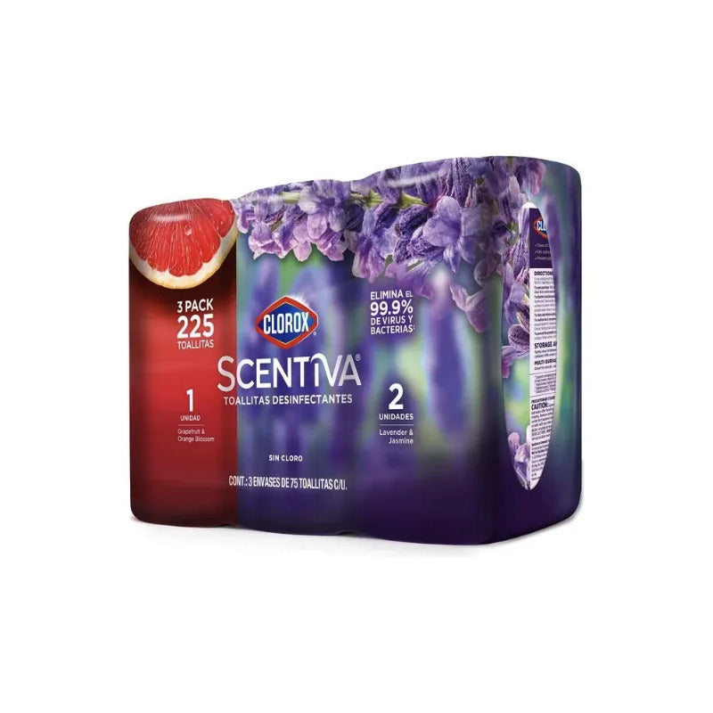 Toallitas Desinfectantes Clorox Lavanda Y Toronja Pack 3 Pz