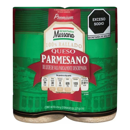 Sazonador Queso Parmesano Rallado Premium 2pz 227g Messana